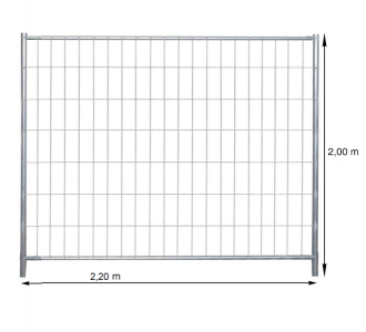 Dróthálós mobil tábla 2,2m × 2m