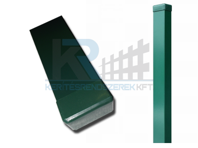 Zártszelvény oszlop zöld 40x60x1,5x3000 mm, FURAT NÉLKÜL