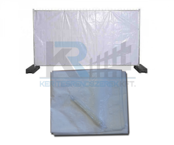 Mobilkerítés ponyva 3,4x1,8m fehér