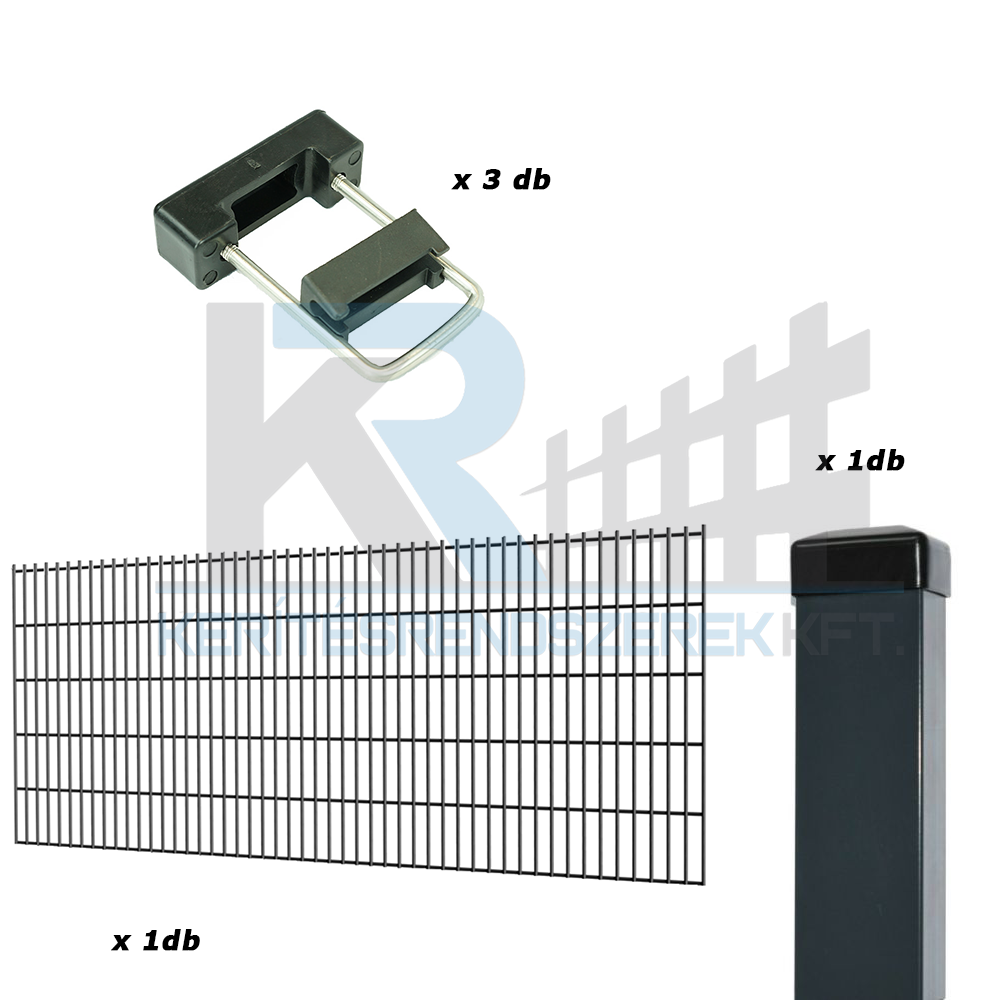 2D ÉRTÉK szett 1,1m magas antracit kerítés