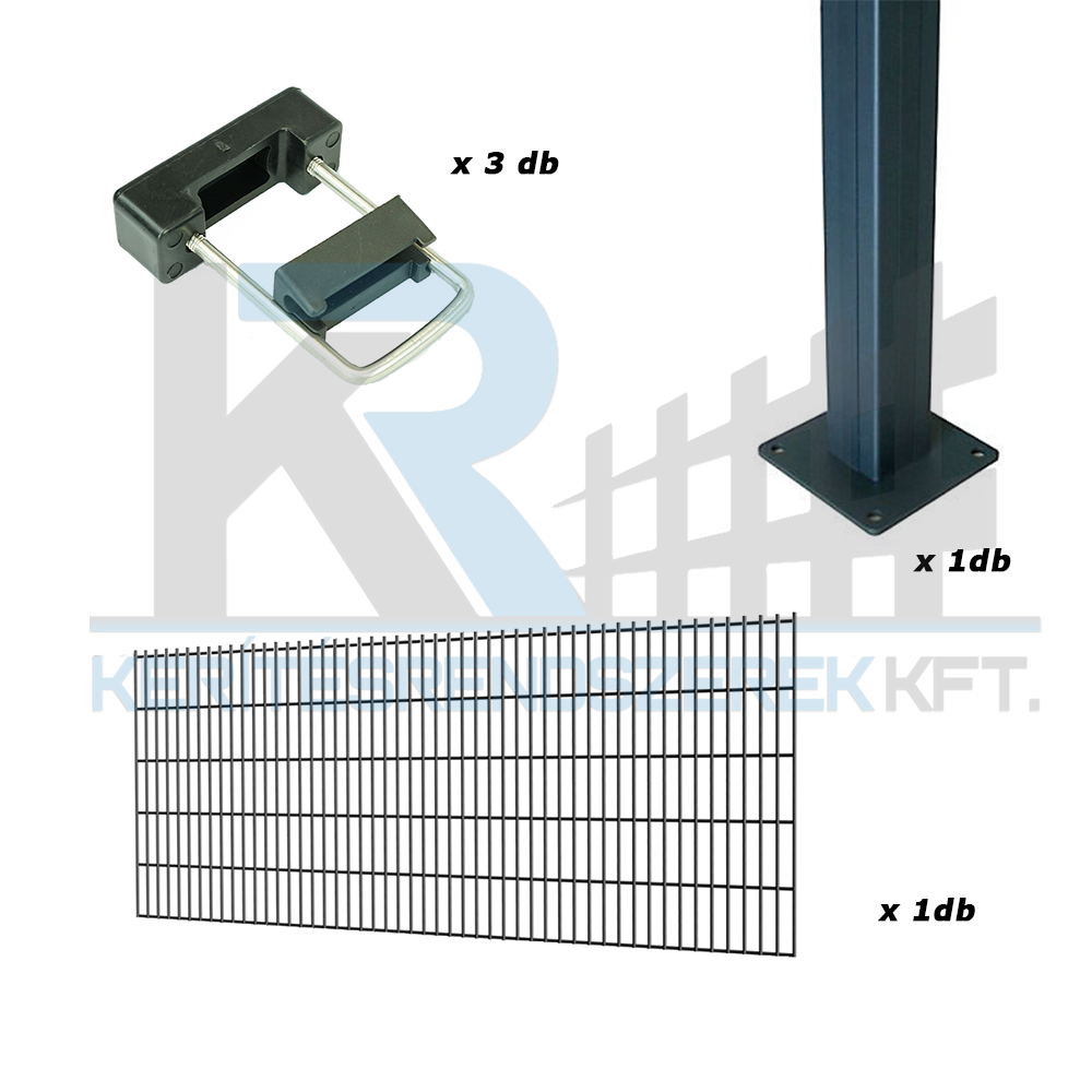 2D DIY szett 1,1m magas antracit kerítés