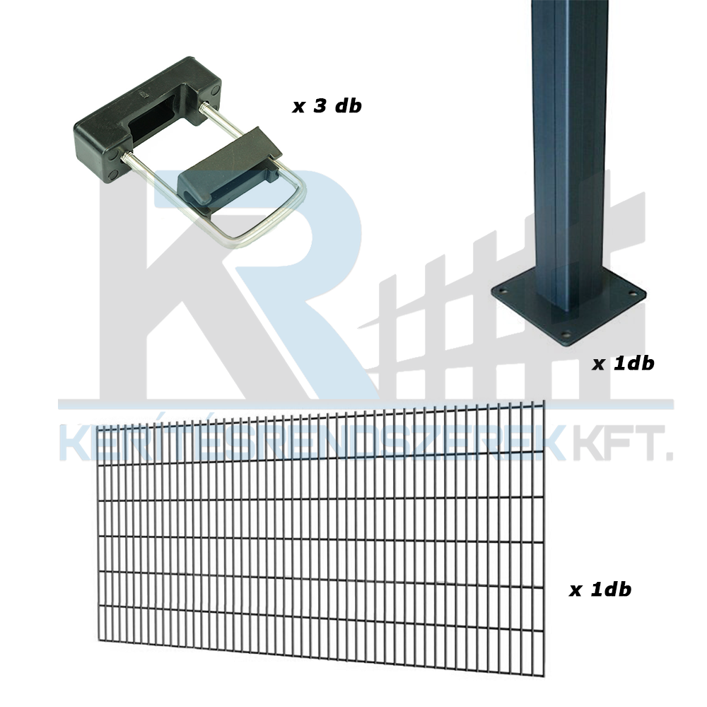 2D DIY szett 1,3m magas antracit kerítés